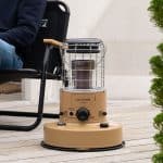 Efficient outdoor portable propane heater for camping, patio, and outdoor spaces.