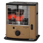 Portable gas heater for indoor use, energy-efficient and easy to operate.
