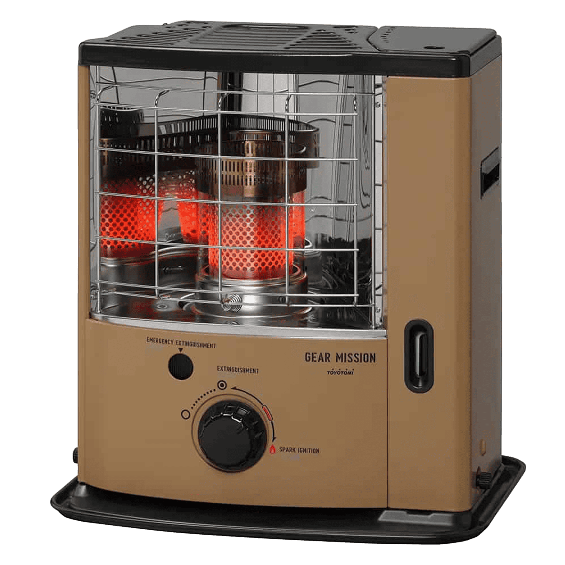 Portable gas heater for indoor use, energy-efficient and easy to operate.