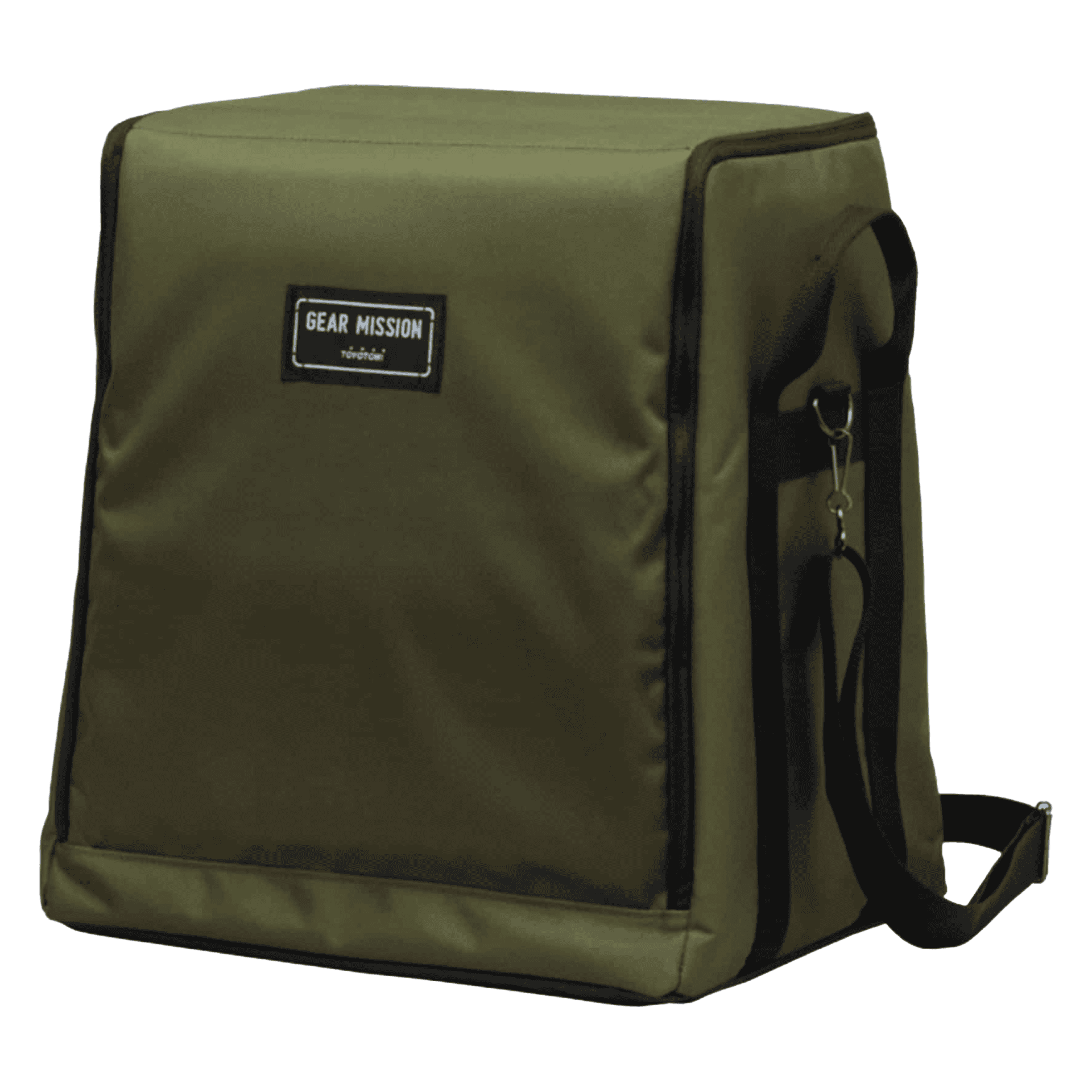 Backpack with "Gear Mission" label, perfect for outdoor gear, travel, and everyday use.