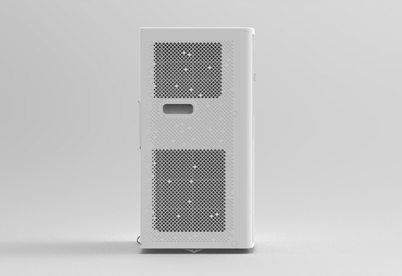 Modern air purifier with HEPA filter for clean indoor air.